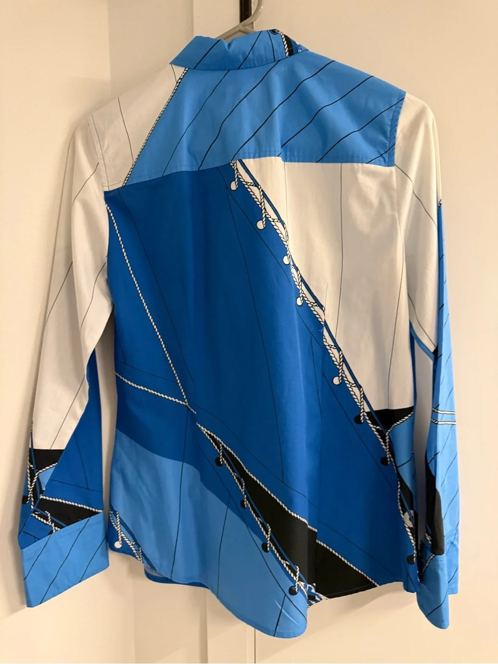 J. Crew womans Blue & White Patterned blouse